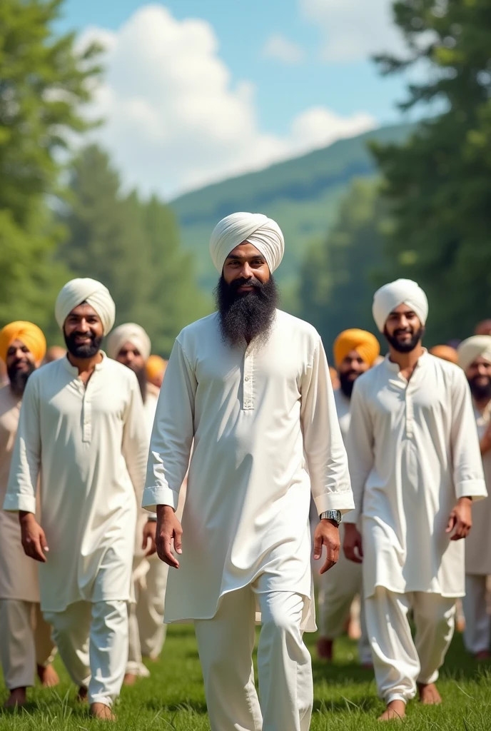 Punjabi men wearing white kudta pajama in canada