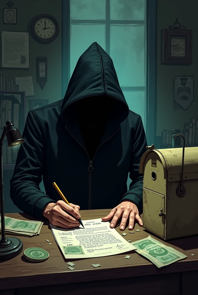 Gambling roots in pakistani society illustration using keywords letter, mail box, 500 rupee note
