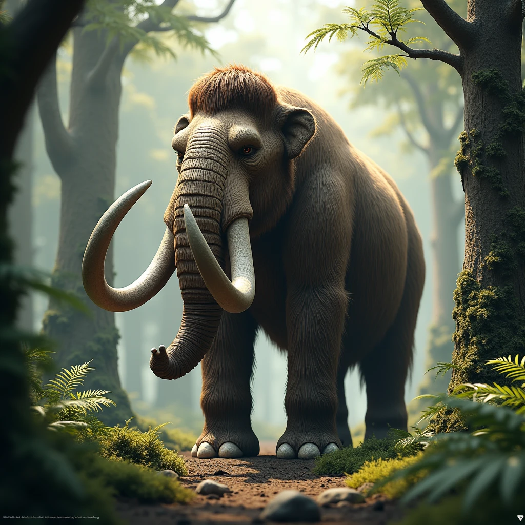Mammouth in a forest