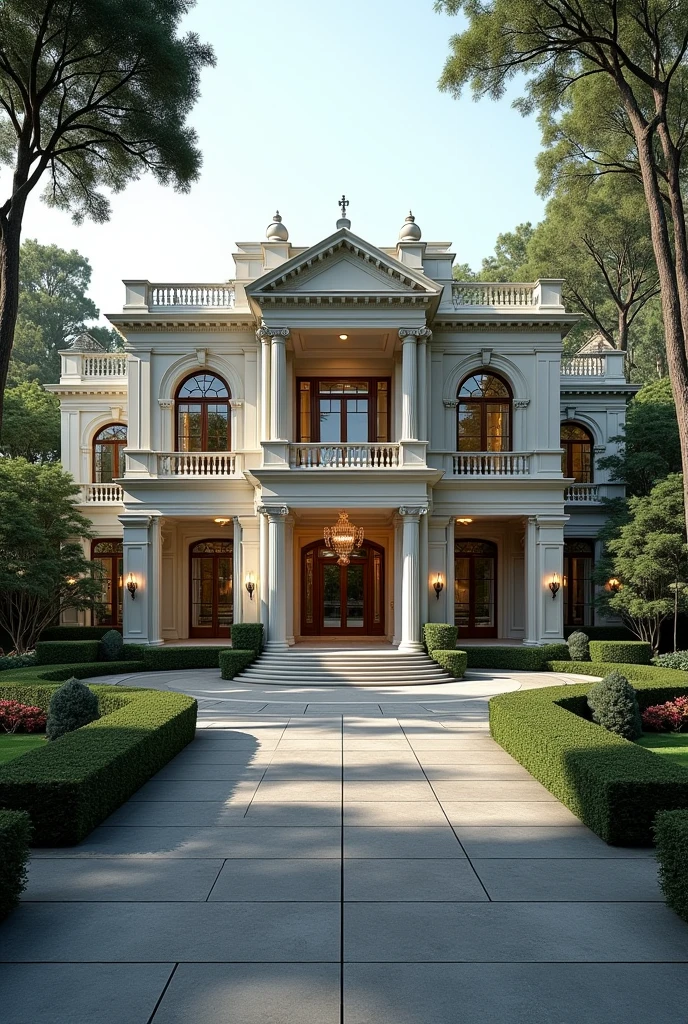 Beautiful luxury house with so many lights and beautiful landscape very big house having big television and big frame instrument 