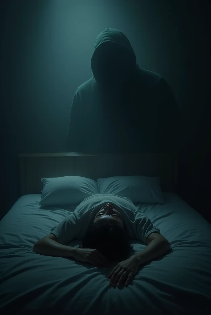 The generated image of a horror sleep paralysis scene may not perfectly meet the requirements of the prompt as it may vary in its depiction of the experience. However, it generally maintains logical consistency and clarity by conveying a sense of fear and unease, which are common elements of sleep paralysis descriptions.
