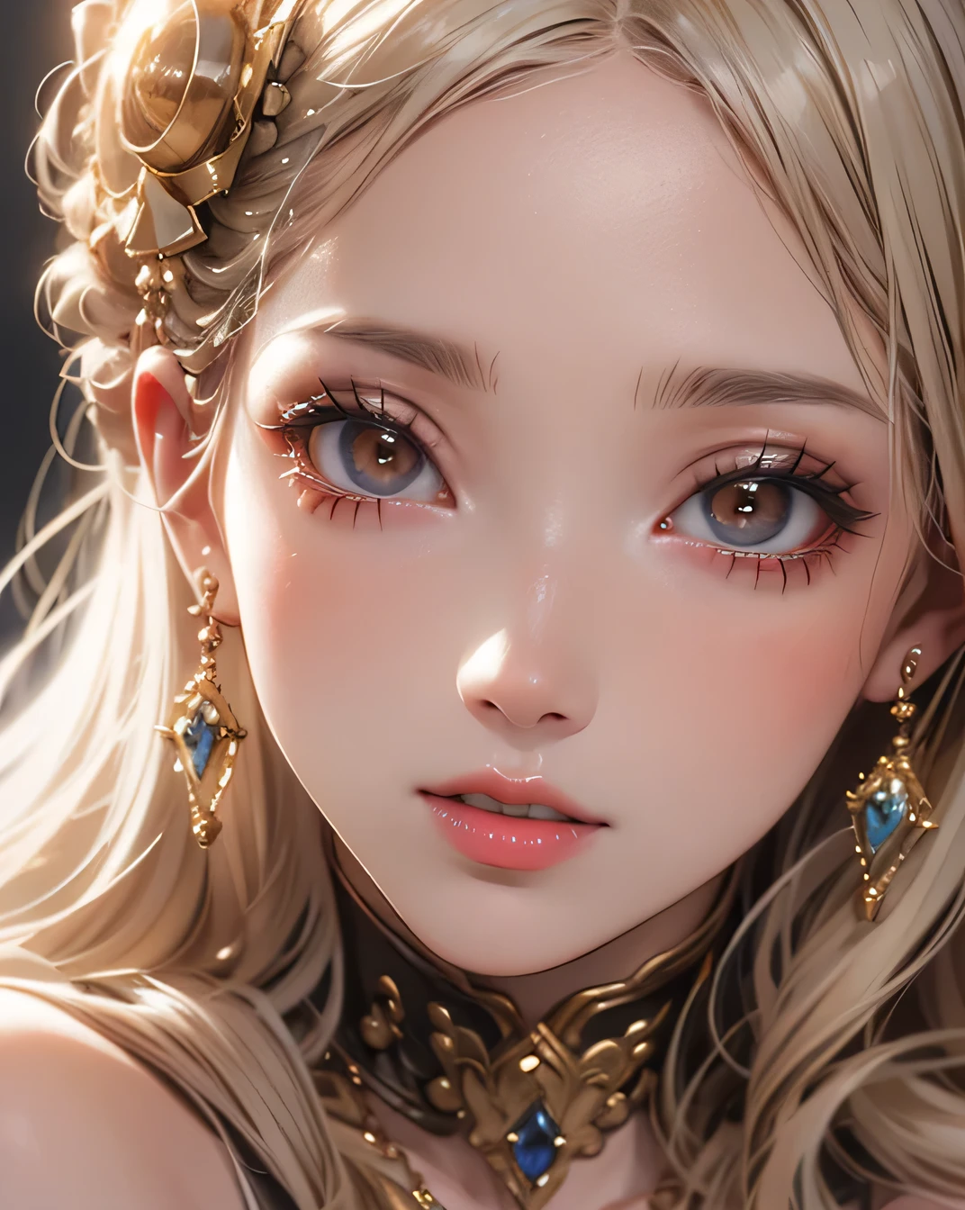 Highest quality, White skin, Real human skin, (Detailed), Oval Face, pore, Ultra-high resolution, (8k, RAW Photos, Realistic: 1.4), One beautiful woman, slim, (Gentle, goddess-like eyes) happiness: 1.2), (Lip gloss, eyelash, Gloss Face, Highest quality, Ultra-high resolution, Wide Lighting, Natural Shading)
