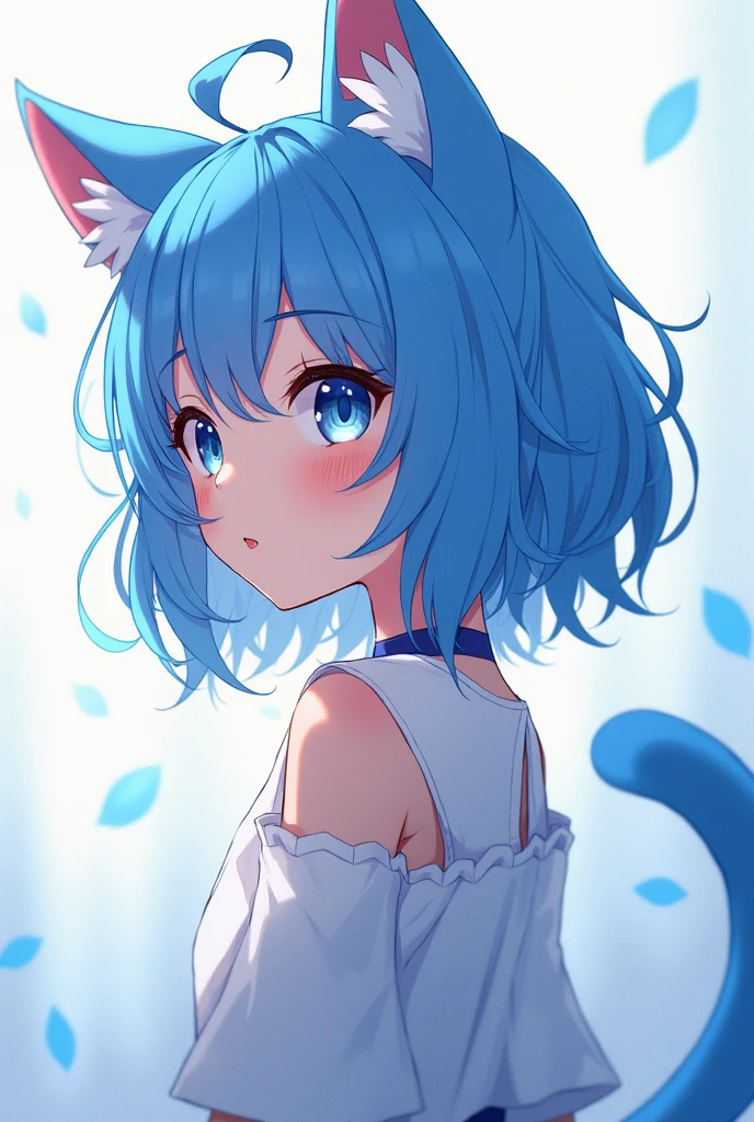 anime girl with blue hair and cat ears, 2d anime style, ayanami, 2 d anime, anime moe art style, by Shitao, rem rezero, 4K anime-style, 2d art, 2d art, anime girl profile, dos arknights, by Puru, no type, por Kamagurka, Also