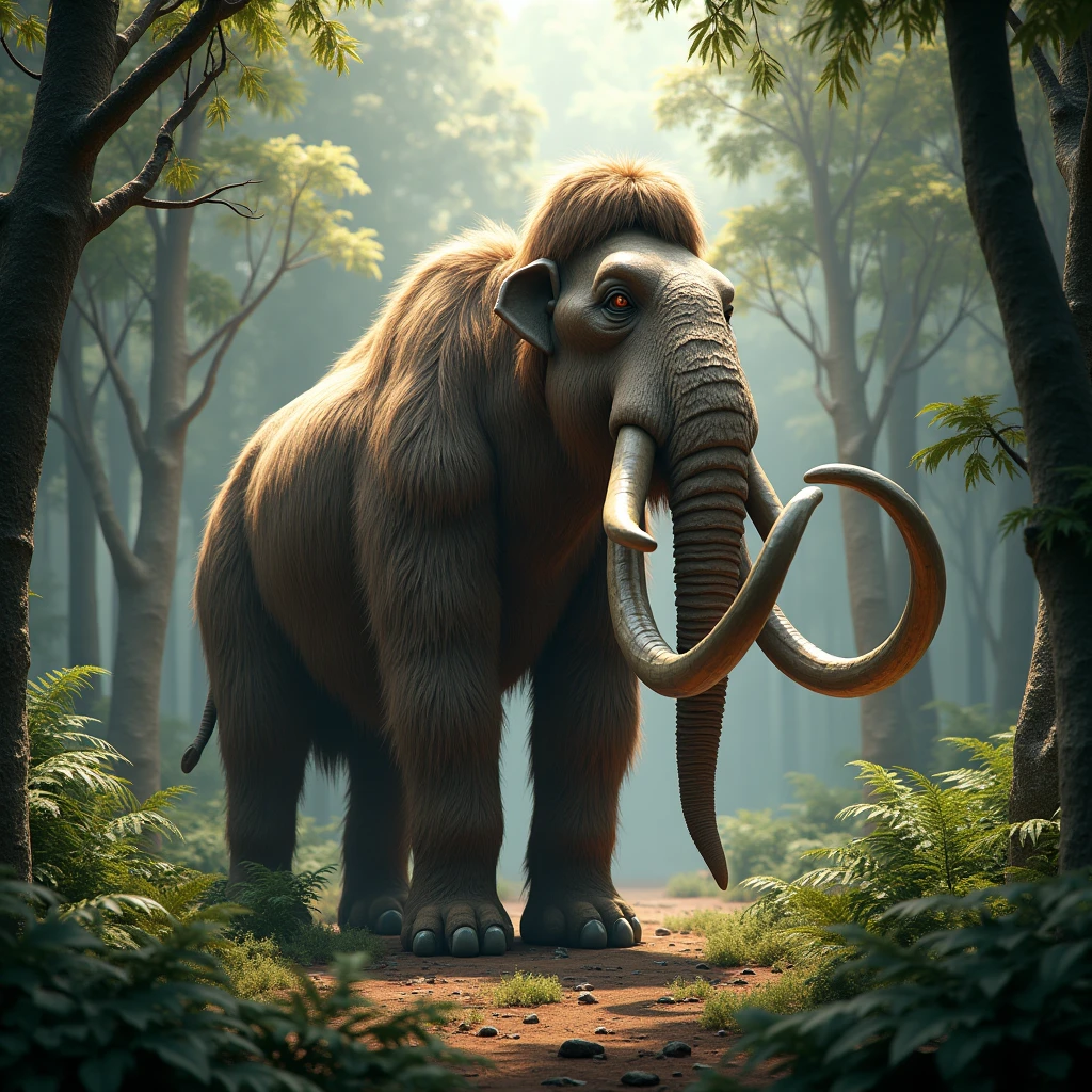 Mammouth in a forest