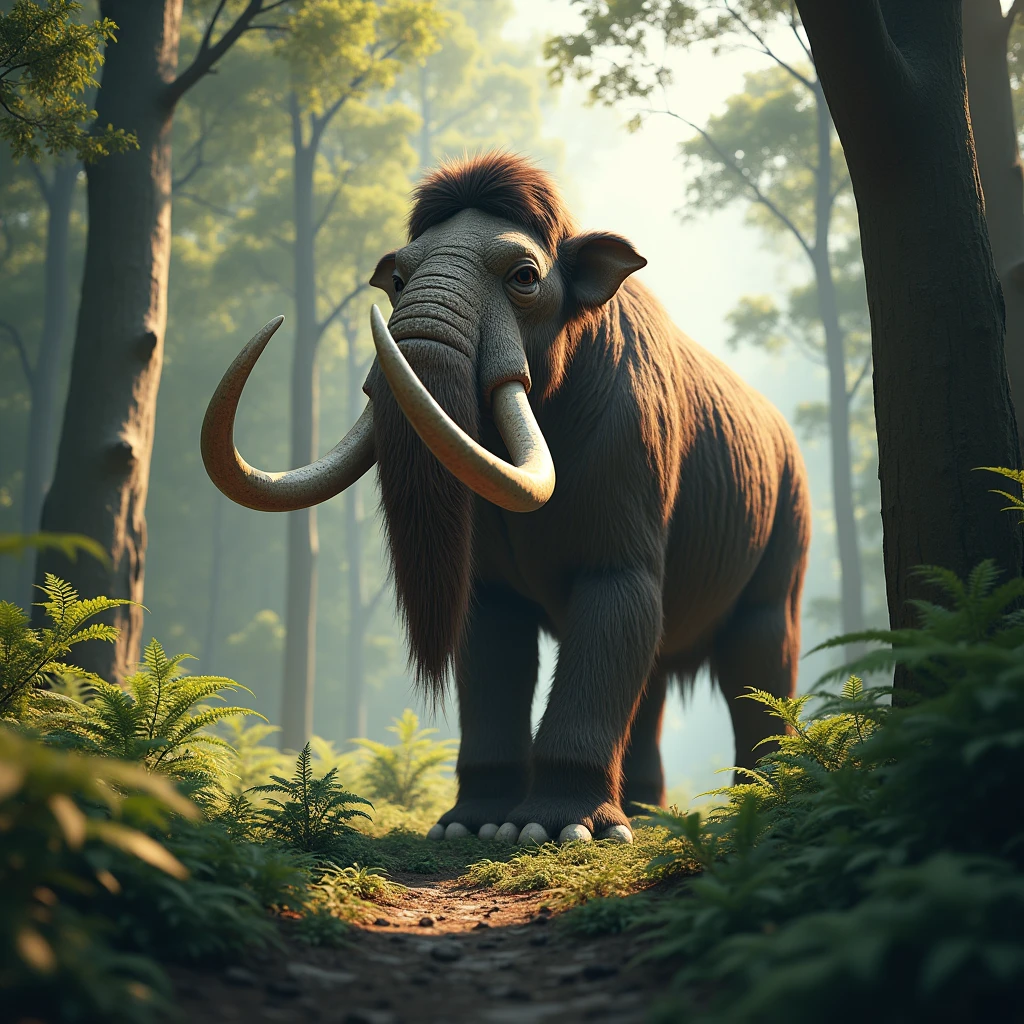 Mammouth in a forest