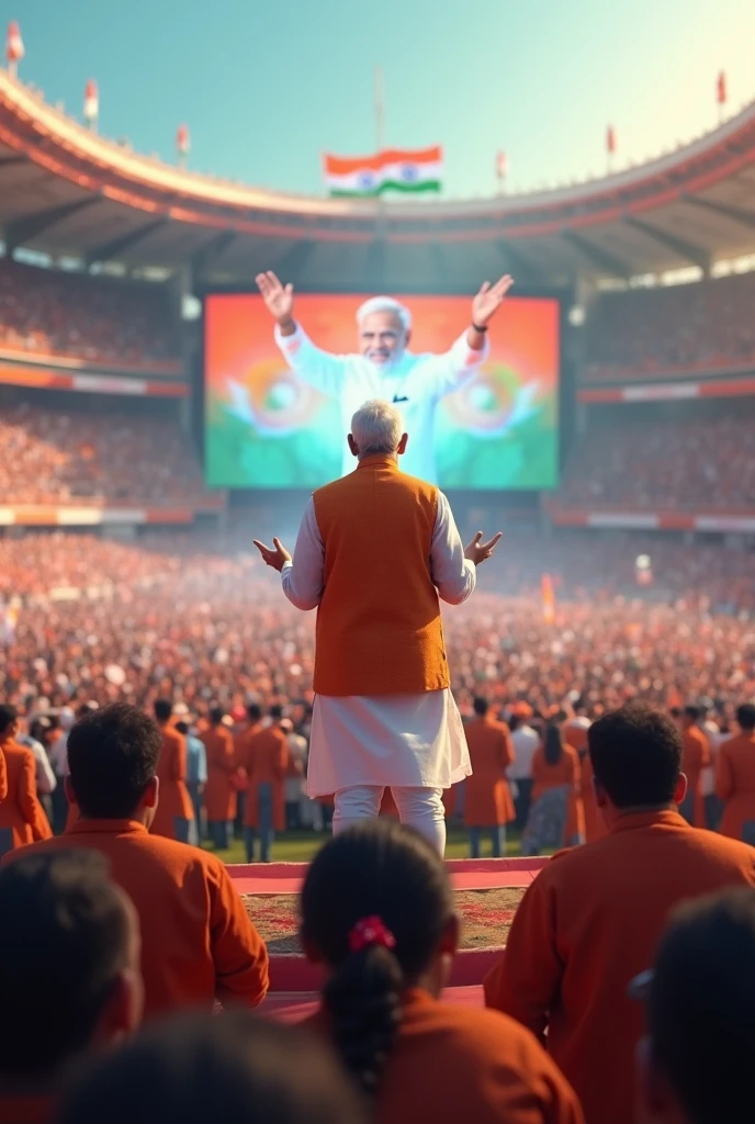 "Dynamic shot of Prime Minister Modi passionately playing football with exceptional skills and enthusiasm."