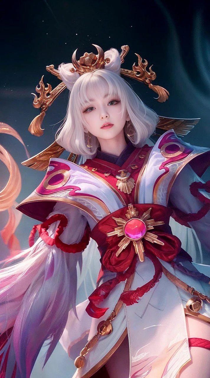 Korean, Realistic, artwork, final detail, photo Realistic, intricate detail, octane rendering, 8K, 1 girl, full body, perfect face, pretty face, , reference, hair detail, black bow, black gloves, black legs, blue eyes, blue hair, bow, collarbone, dress, sticking hair, ruffles, ruffles, gloves, headdress, high resolution, long hair, parted lips, puffed sleeves, purple eyes, smile, alone, white dress, oily skin,