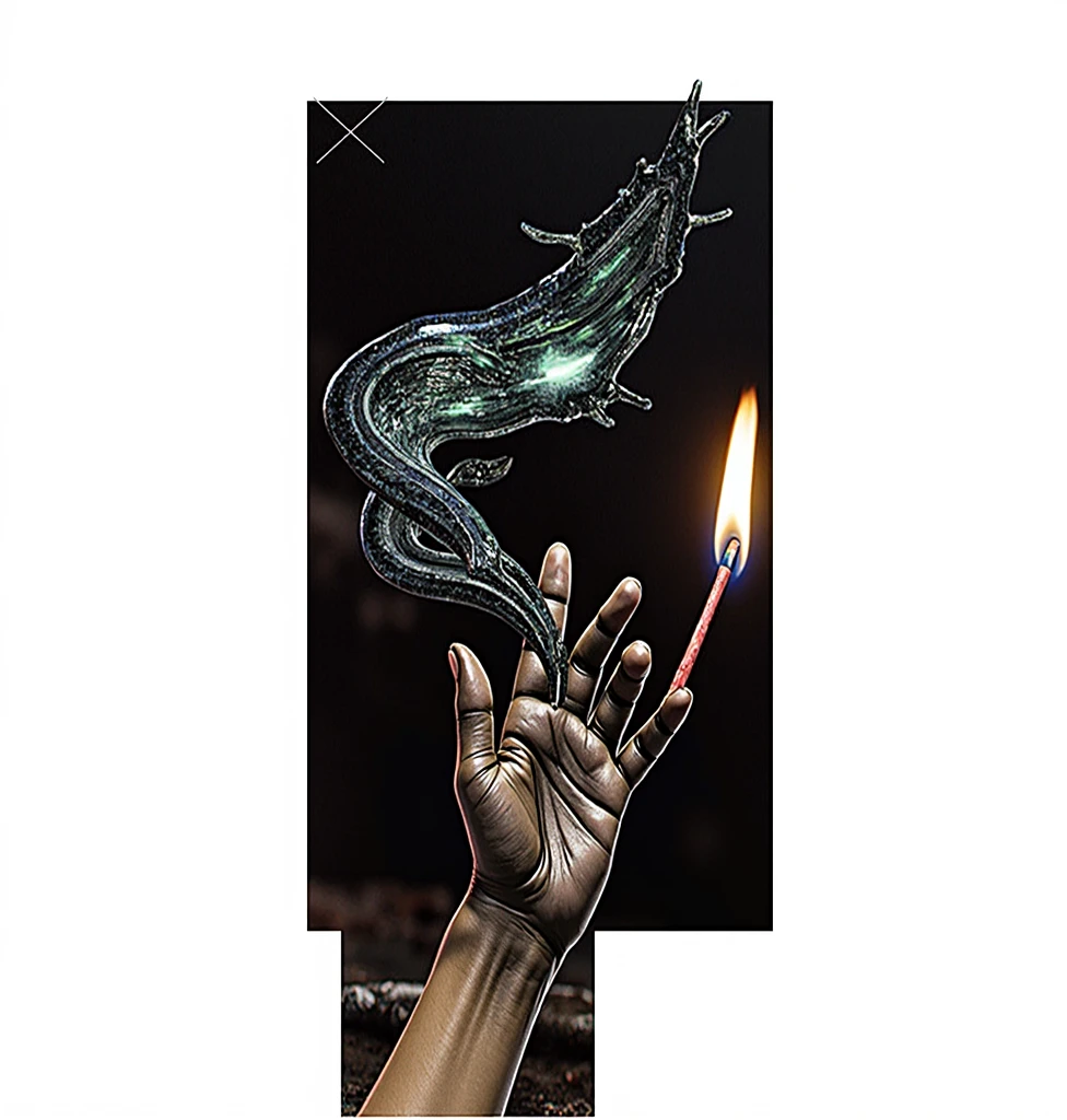 Hyperrealism, the hand as a smartphone holder in the form of a snake!