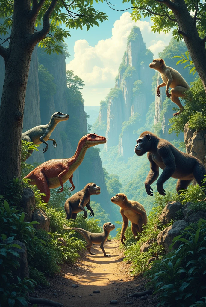 Poster movie itlog, dinasour kahit anong klase, tapos mga monkey, gorilla, chimpanzee, tapos hanggang sa mag evolve yung mga tao 