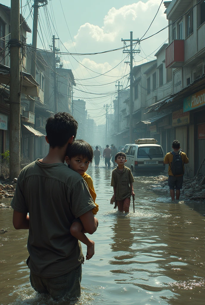 everyone is leading a difficult life beacuse of flood