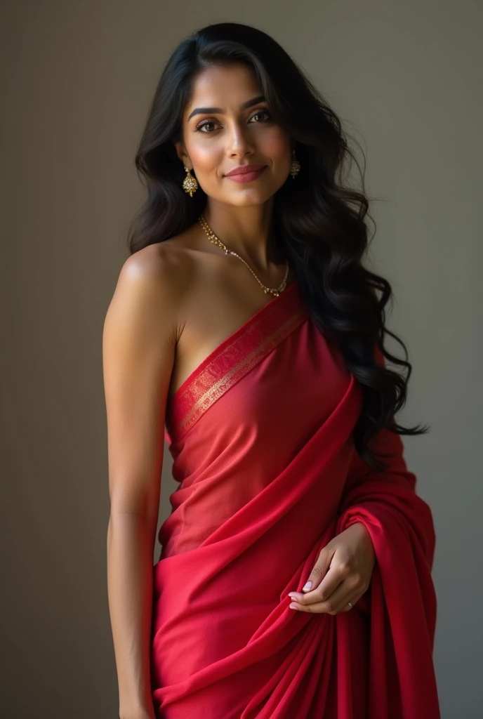 indian adult women 0 years looking front side wearing a saree and looking hot type