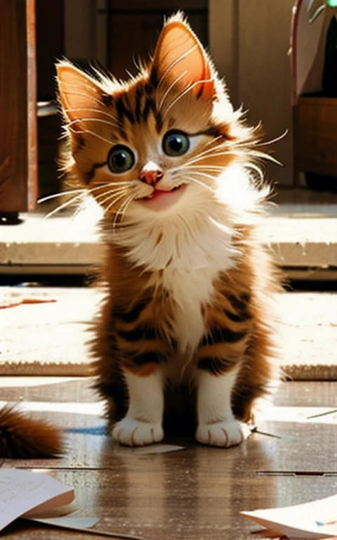 Kitten playing innocently、Too cute、Cute eyes、Amazing visuals