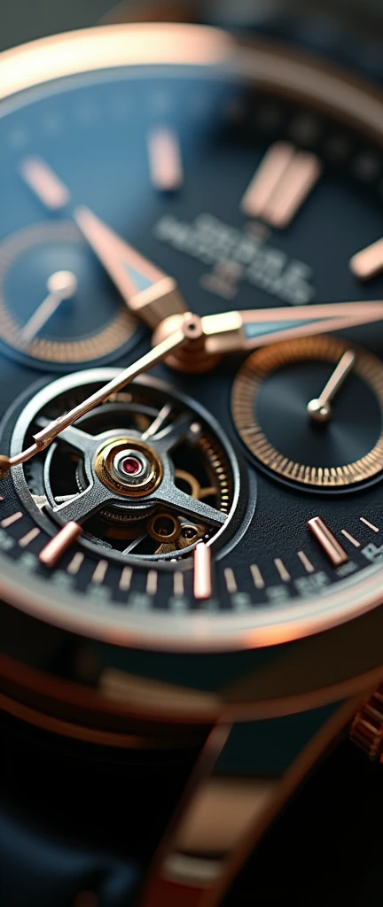 close-up shots of the wreast analog watch, dynamic camera work, inside of a precision machine, beautiful metallic light reflections!