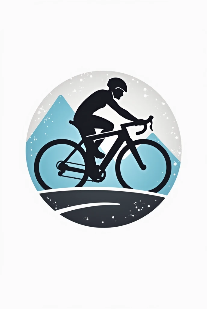 Create a circular logo for my cycling group, this logo must be black, blue and gray
