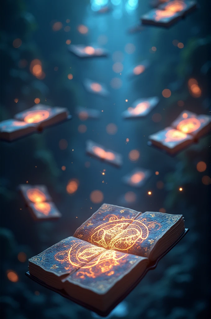 Each page displays a swirling, glowing riddle in the air, with mysterious symbols and letters.**
   - **Text:** "Each page was a mysterious riddle."
Each description could guide the creation of a realistic 3D animated image for each line, with the corresponding text integrated into the image.