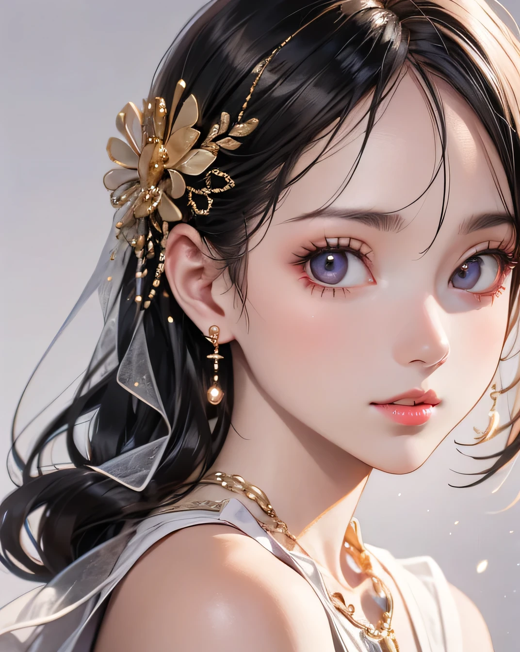 Highest quality, White skin, Fine skin, (Detailed), Ultra-high resolution, (8k, RAW Photos, Realistic: 1.4), One beautiful woman, slim, (Gentle, goddess-like eyes) happiness: 1.2), Beautifully detailed face, (Lip gloss, Highest quality, Ultra-high resolution, Wide Lighting, Natural Shading)