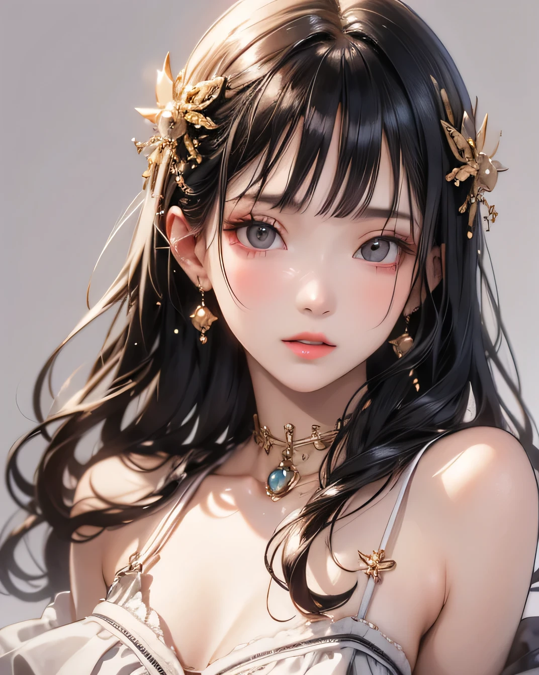 Highest quality, White skin, Fine skin, (Detailed), Ultra-high resolution, (8k, RAW Photos, Realistic: 1.4), One beautiful woman, slim, (Gentle, goddess-like eyes) happiness: 1.2), Beautifully detailed face, (Lip gloss, Highest quality, Ultra-high resolution, Wide Lighting, Natural Shading)