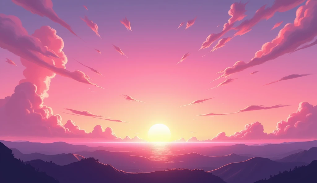 Pink and purple sunset