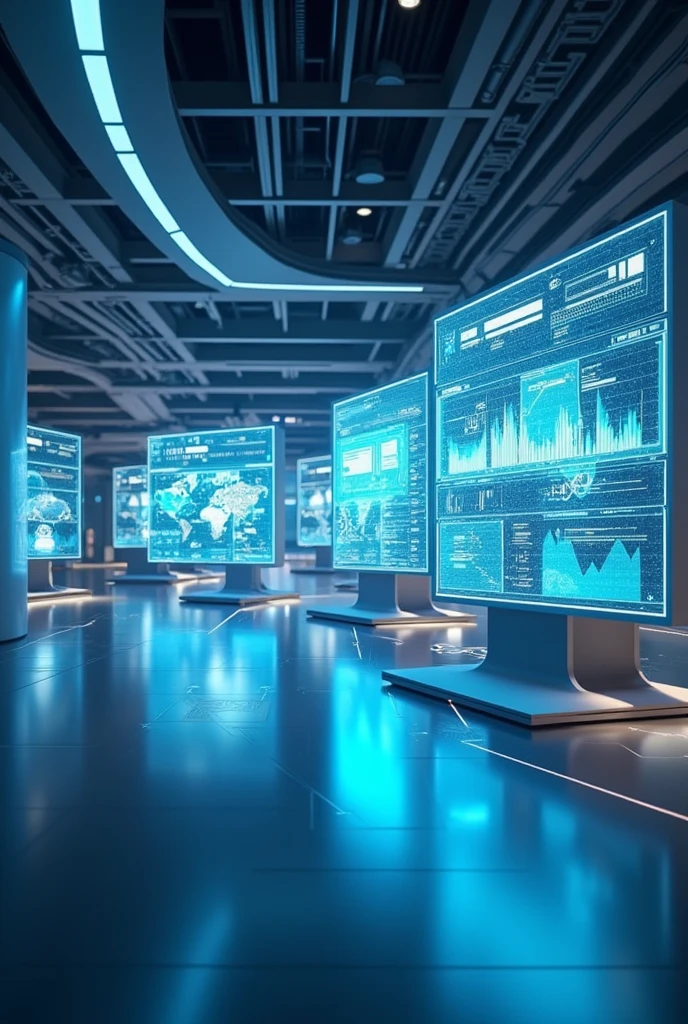 the image includes 3-4 images (on screens) or symbolizing the rapid development of new technologies