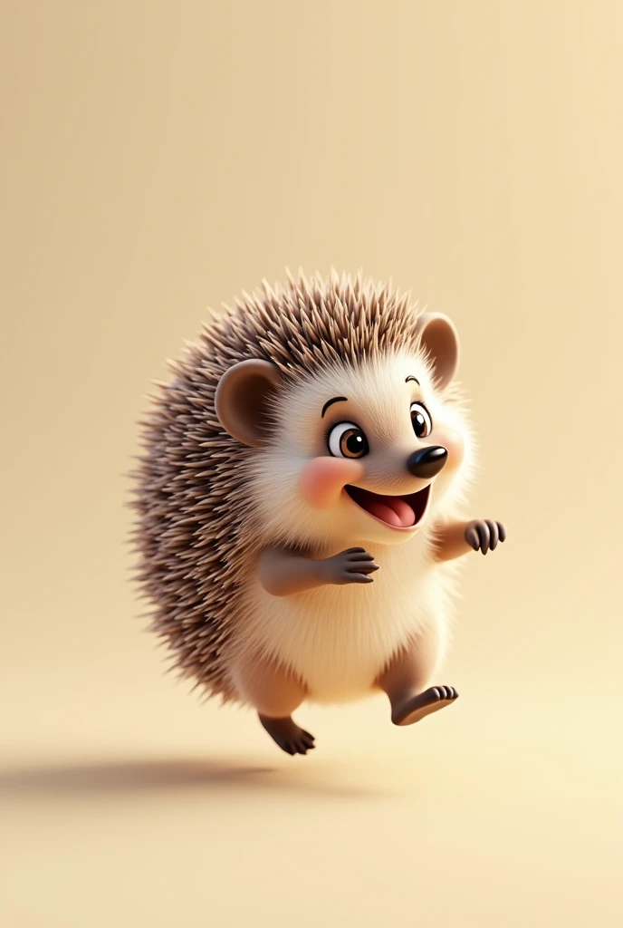 A hedgehog running and smiling with line for logo