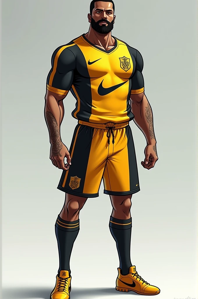 Create Vasco da Gama's football uniform sponsored by Nike's Jordan in the anime One Piece style