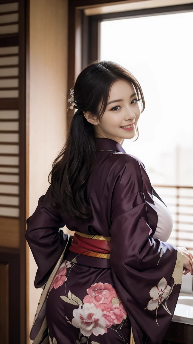 Mature attractive sexy woman,50 years old, ((kimono)),((green))、(((kimono))),Shut,((Big Breasts:1.1)),(Facial wrinkles:1.3),light makeup,Light brown hair,Long Hair,((Full body photo:0.85)),(Emphasize big buttocks),8k, RAW Photos, Highest quality, Laughter,masterpiece,Highest quality、A kind smile、Captivating Gaze、Random Hairstyles、Japanese-style room、Shoji Screen、lanthanum、((Bathroom background))、((Completely naked))、((Large areola))、
