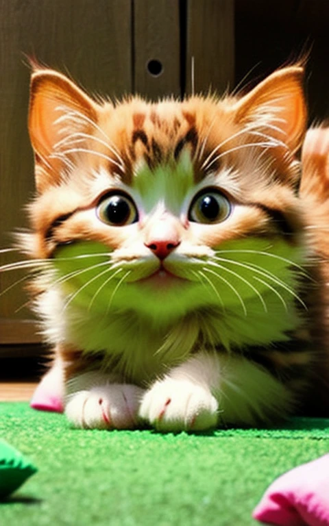 Kitten playing innocently、Too cute、Adorable、Beautiful Face、Well-formed face、Amazing visuals