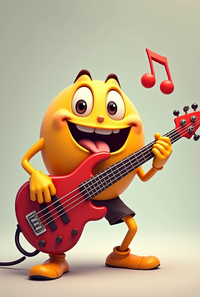emoji making a face one eye half-open and the other wide open tongue showing playing electric bass musicman bass with 4 strings 4 tuning machines