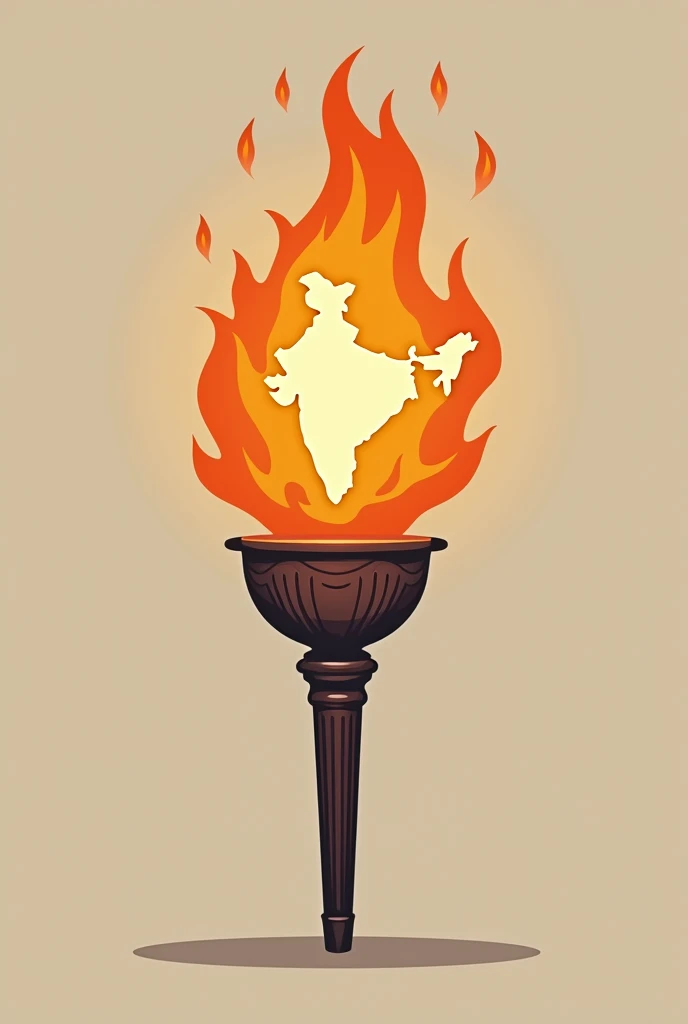 Make a logo of Indiamap on a torch and it should describe peace
