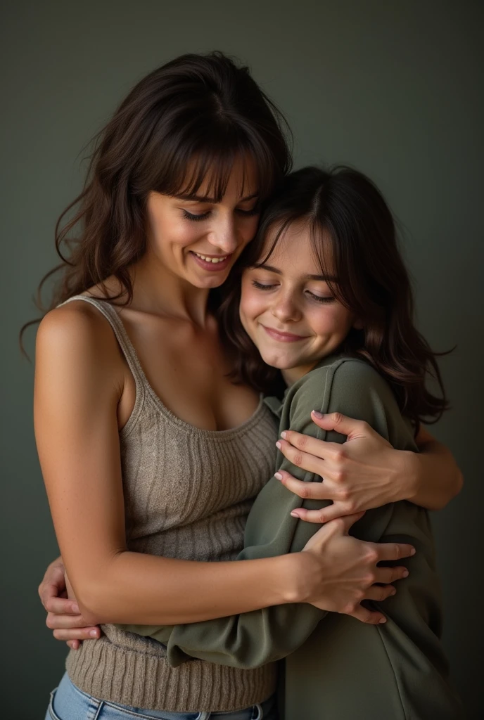 woman in bra with her daughter in bra also standing out
