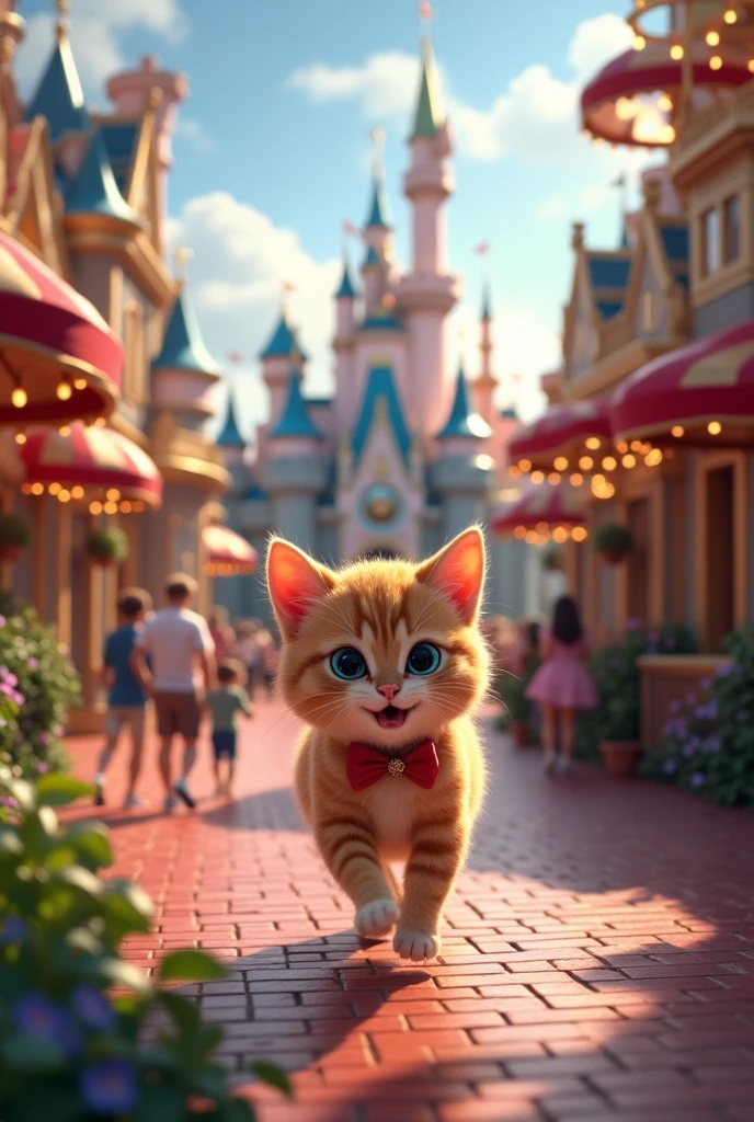 Une chat
Qui est à Disneyland