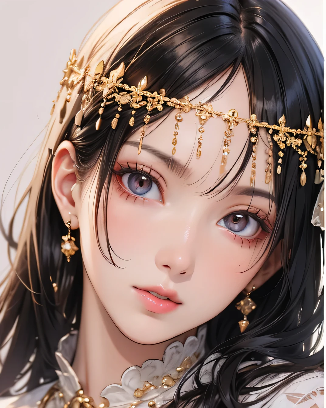 Highest quality, White skin, Fine skin, (Detailed), Ultra-high resolution, (8k, RAW Photos, Realistic: 1.4), One beautiful woman, slim, (Gentle, goddess-like eyes) happiness: 1.2), Beautifully detailed face, Lip gloss, (Highest quality, Ultra-high resolution, Wide Lighting, Natural Shading), (Upper Body)