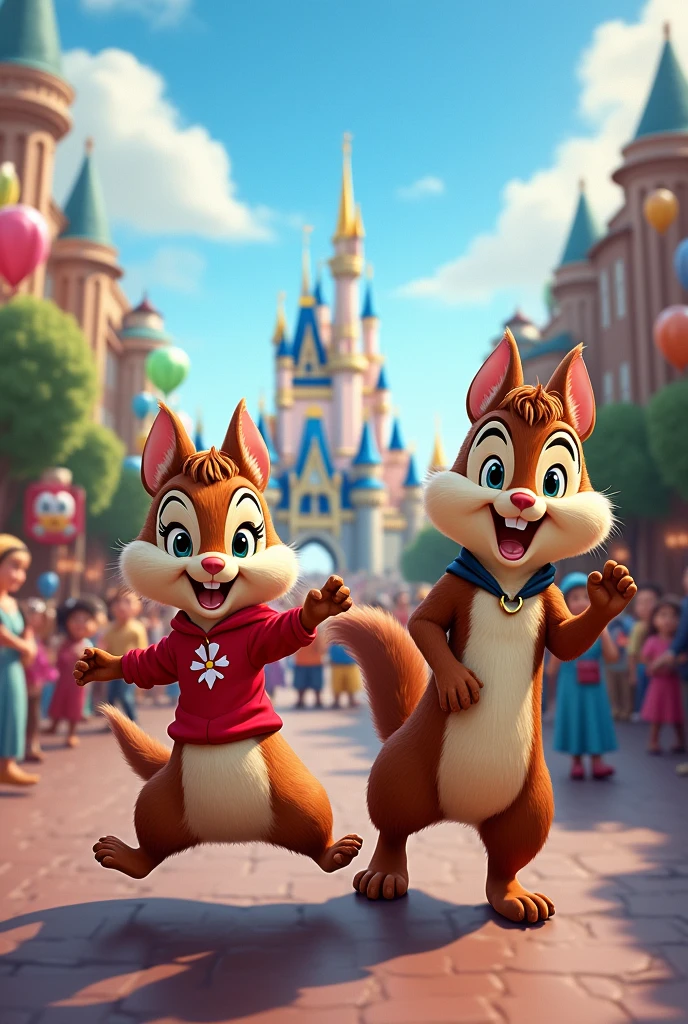 Une chat
Qui est à Disneyland avec tic et tac dans la parade