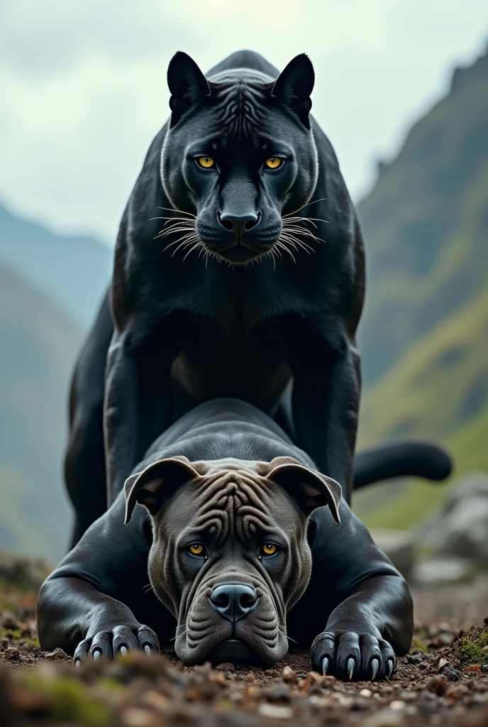 Black panther defeated bull dog 4k image resolution