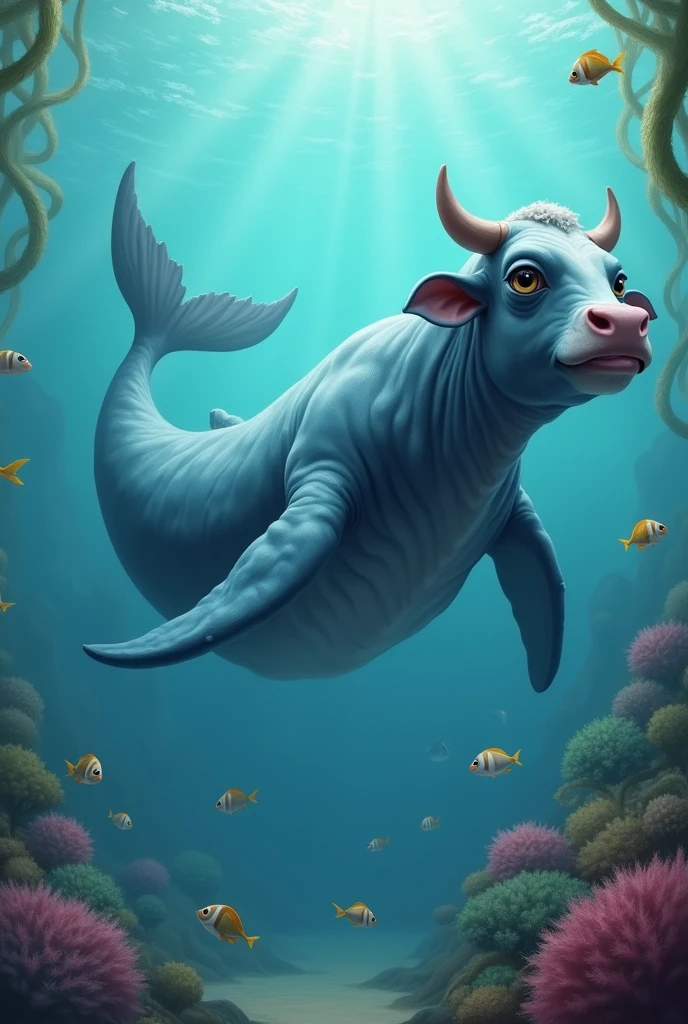 Blue whale and cow hybrid