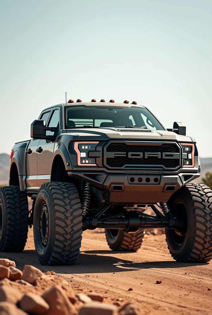 Six-wheel pickup truck, lead color, sideways