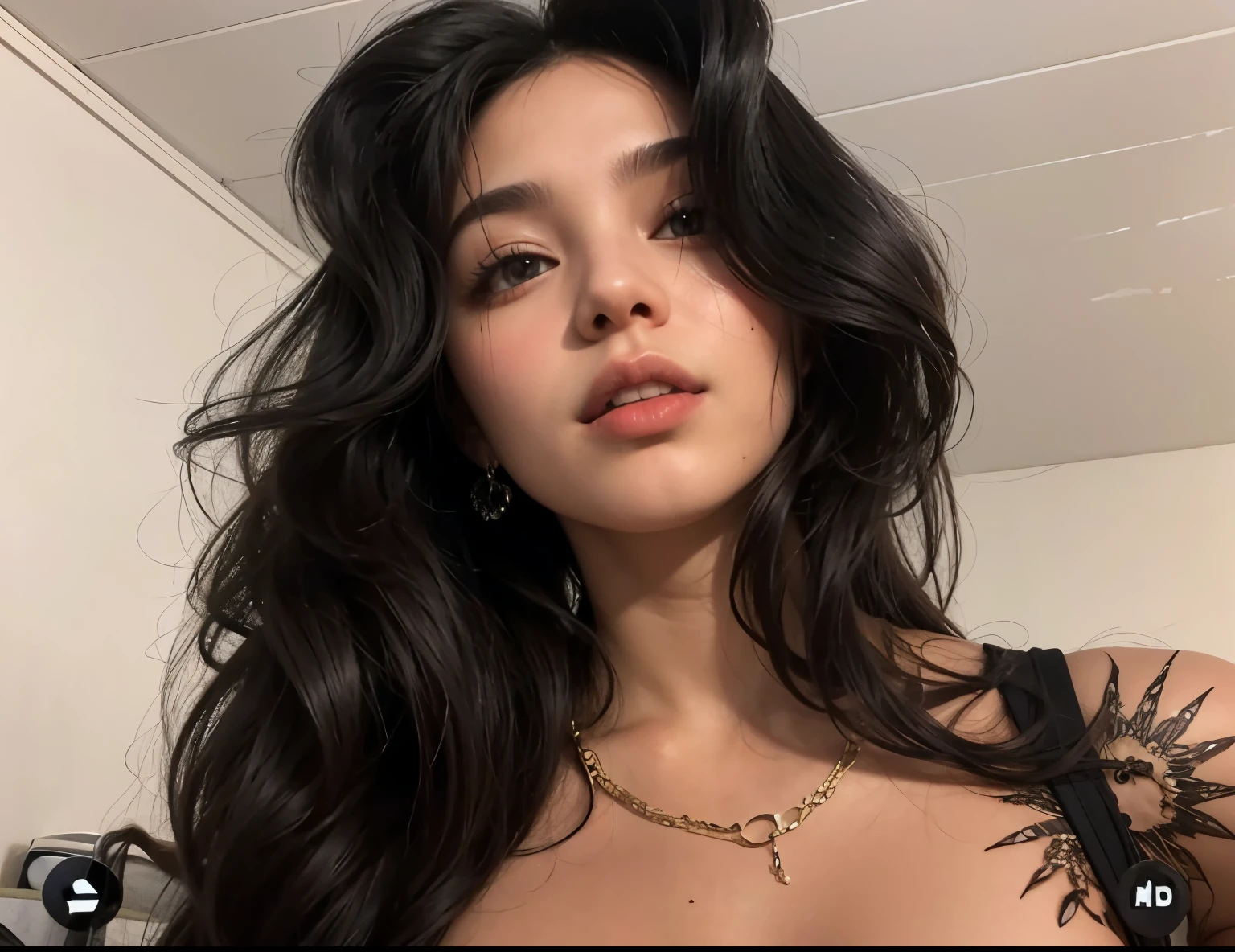 a woman with straight black hair