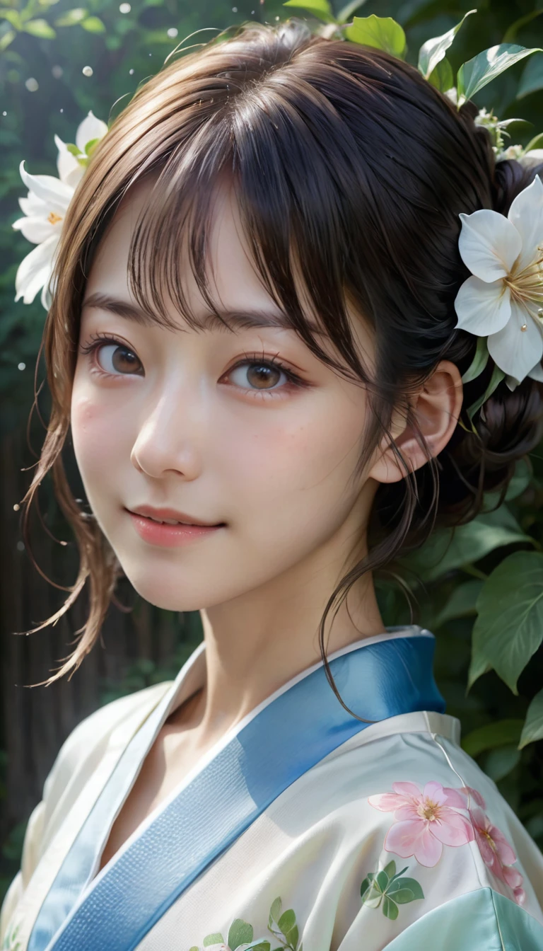 8k resolution, masterpiece, Highest quality, Award-winning works, unrealistic, SFW, elegant, Very detailed, Digital Painting, artステーション, コンセプトart, Smooth, Sharp focus, shape, artジャム、Greg Rutkowski、Alphonse Mucha、William Adolphe Bouguereau、art:Stephanie Law , , Royal Jewel, , Full Shot, Symmetric, Greg Rutkowski, Charlie Bowwater, beep, Unreal 5, Surreal, Dynamic Lighting, ファンタジーart, Complex色, Gion, Kyoto, Numerous fireflies, (((fire works))), milky way, shooting stars, Small face, Very delicate look, , Delicate facial depiction, Delicate eye depiction, Upper body close-up, Alluring, erotic, dynamic sexy pose, sole sexy girl, healthy body, Age 22, , , ,, doaxvv_Marie Rose, geisha, height: 160cm, slender, small chest, Very long wavy blonde hair, Twin tails, Glowing Skin, Sweat, Smiling at the camera, look up, Invincible laughter, Complex, traditional Japanese see-through yukata,