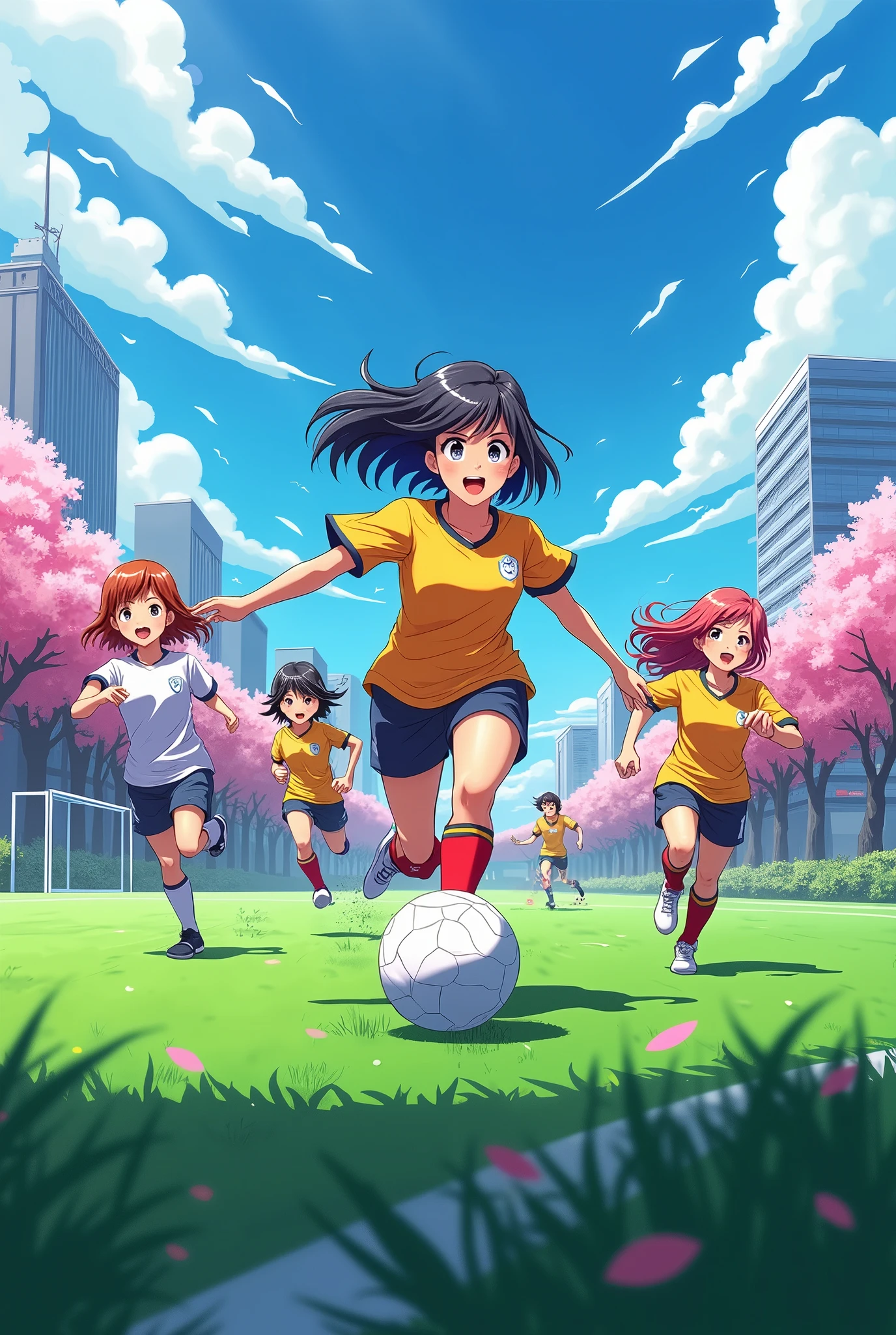 anime playing soccer 