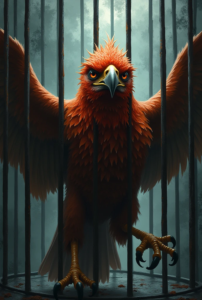 Bird who is caged with rage feeling