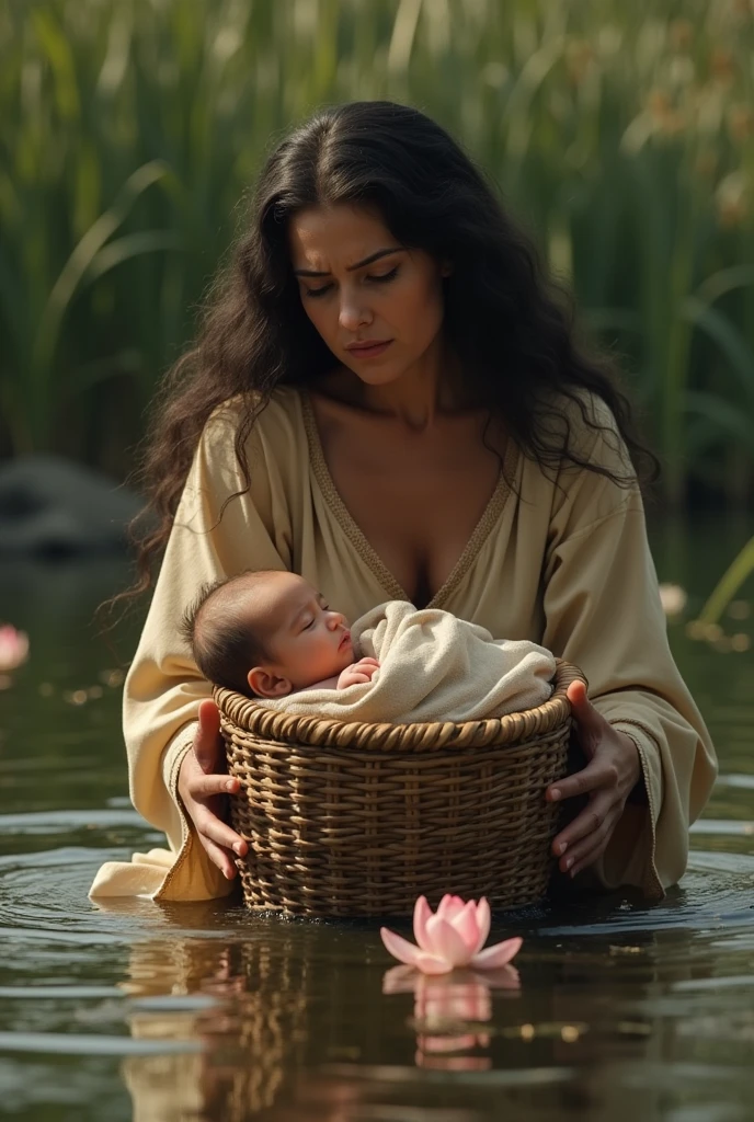 I&#39;m creating an ebook with the story of Moses, make a mother leaving a baby inside a sixth in the Nile River