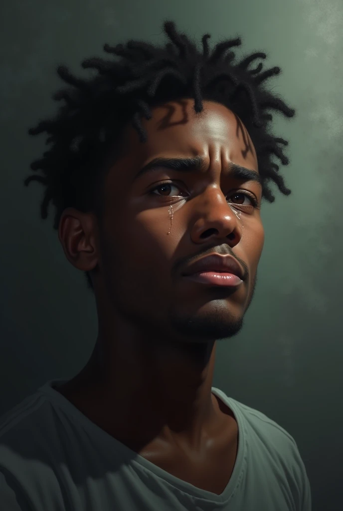 Mulatto man crying