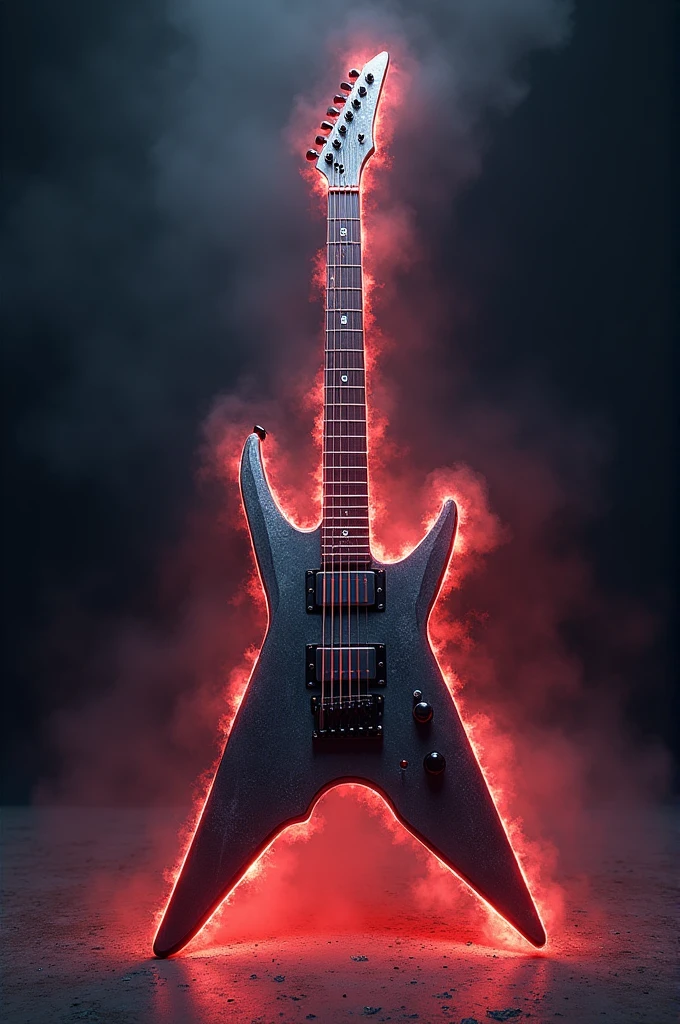 Create an image that forms an electric rock guitar from the letters LB