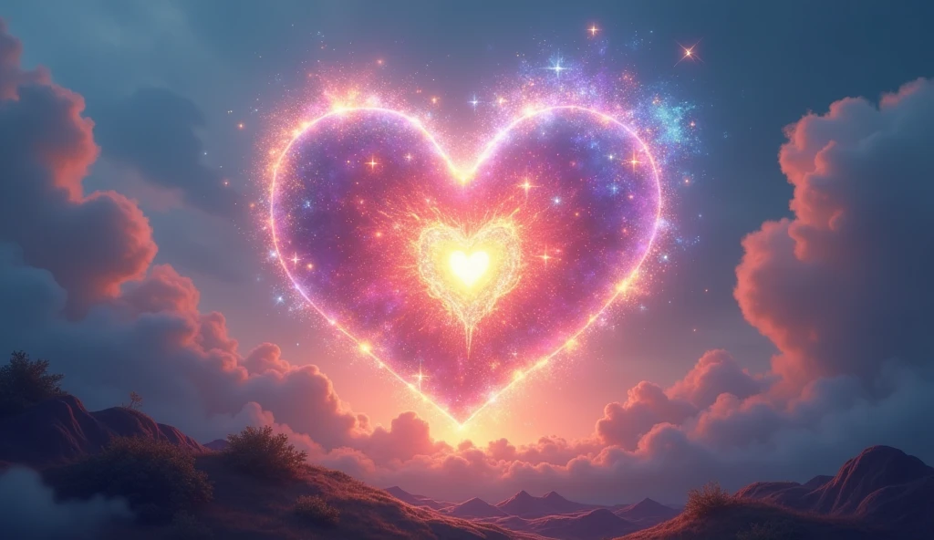 Beautiful energy art that gives power to those who see it。Landscape images。cloud。heart。Looking to the future。Fantasy。Dreamy。Fantasy。