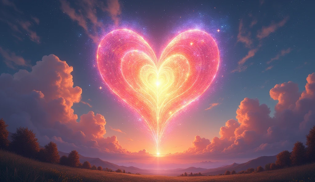 Beautiful energy art that gives power to those who see it。Landscape images。cloud。heart。Looking to the future。Fantasy。Dreamy。Fantasy。