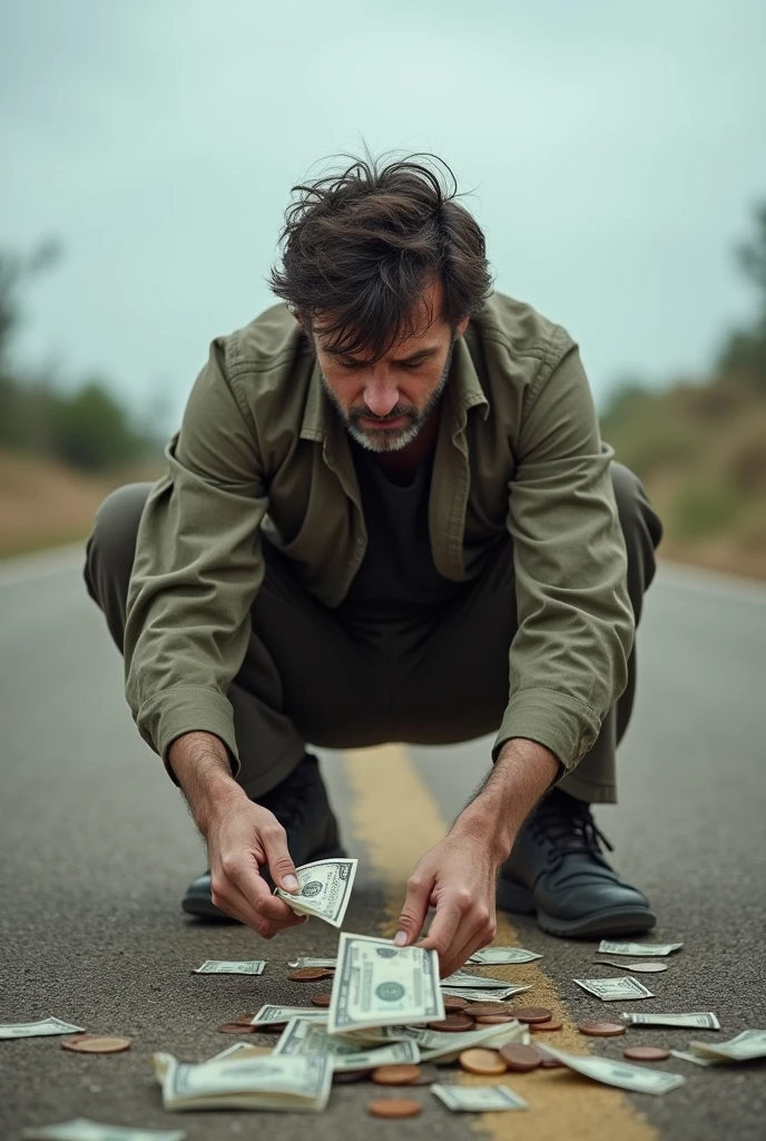 The man is losing money In The Road 