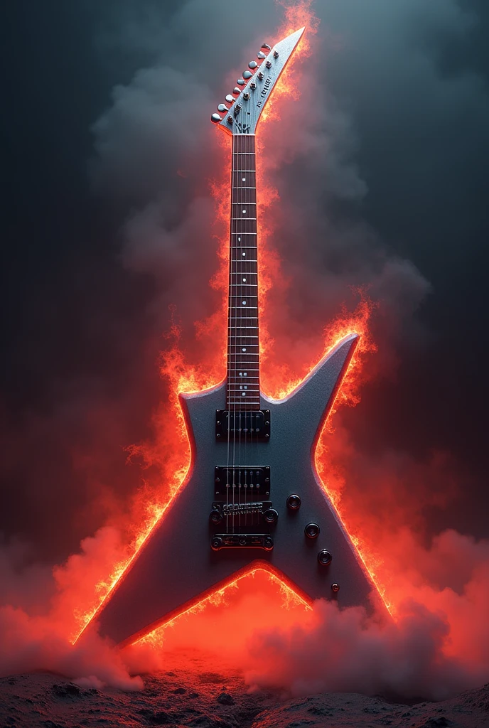 Create an image that forms an electric rock guitar from the letters LB