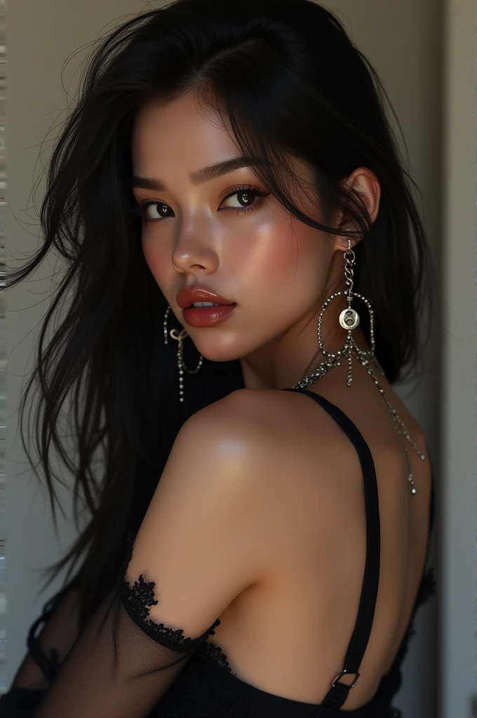 Liza in black pink gurop idol in, hot, sexy' position, ultra realistic, photo 