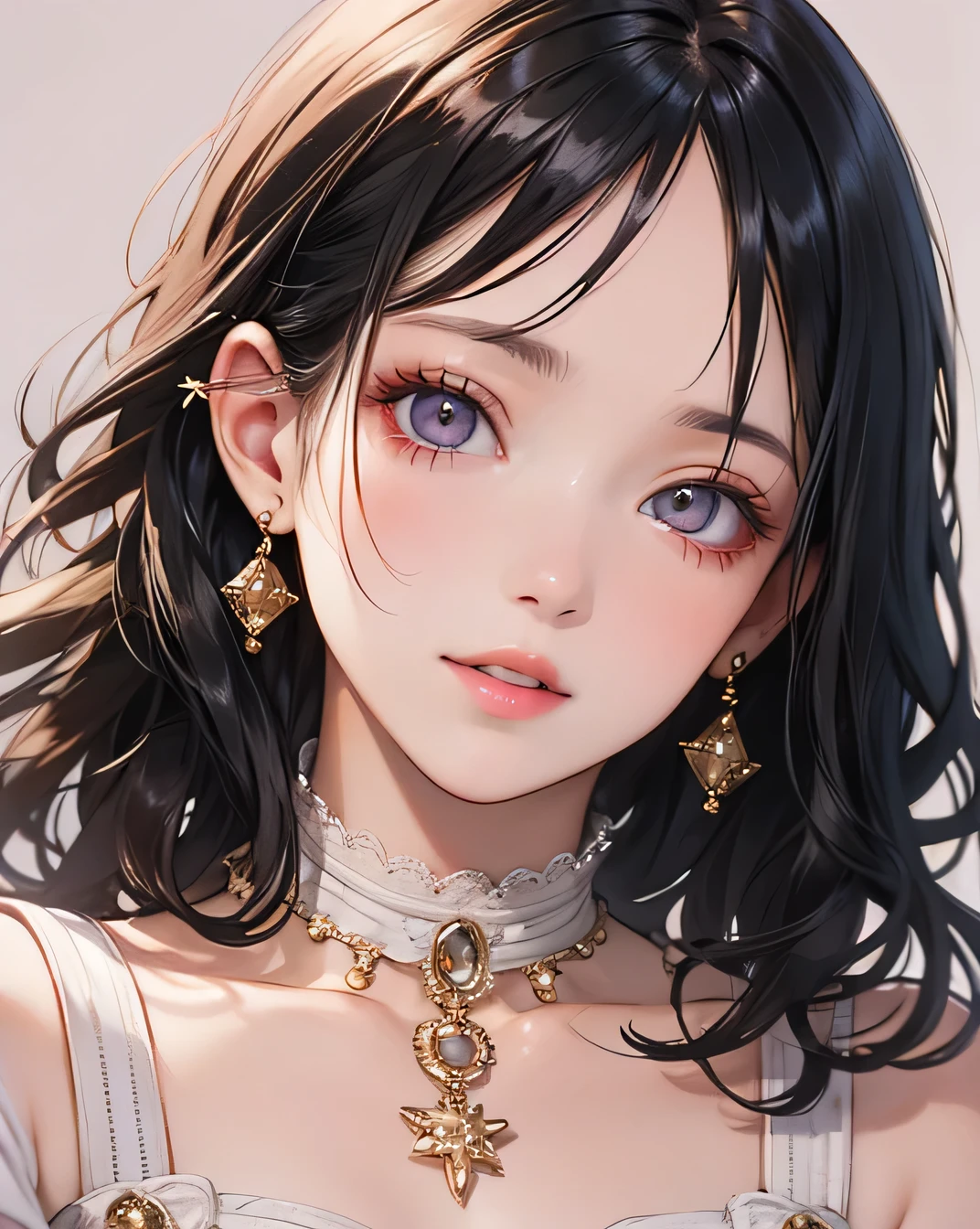 Highest quality, White skin, Fine skin, (Detailed), Ultra-high resolution, (8k, RAW Photos, Realistic: 1.4), One beautiful woman, slim, (Gentle, goddess-like eyes) happiness: 1.2), Beautifully detailed face, (Short Bob), Lip gloss, (Highest quality, Ultra-high resolution, Wide Lighting, Natural Shading), (Upper Body), Elegant Dress