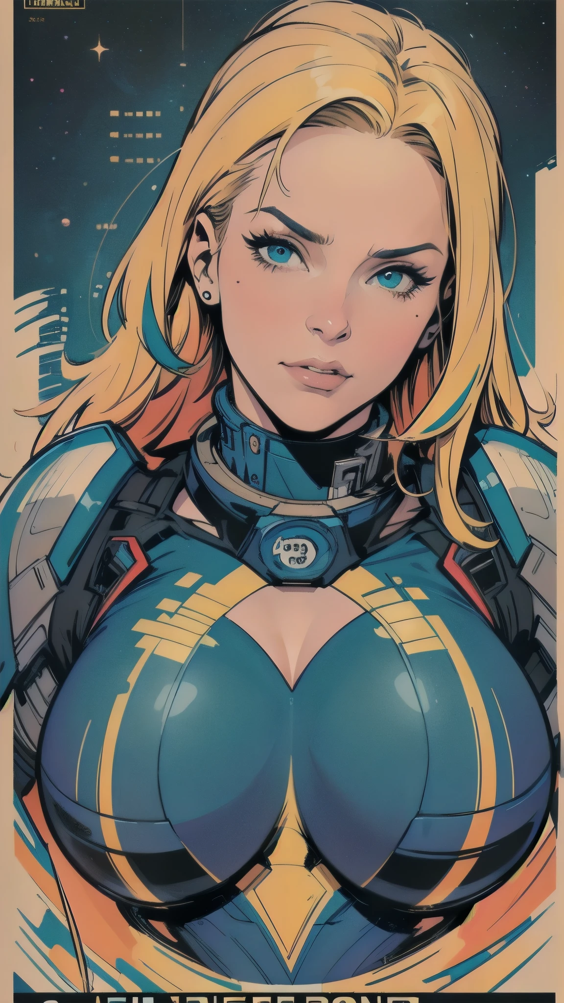 (((The ultimate in quality))),((((alone:1)))),((((One girl:1.2)))),((((Beautiful perfect woman)))),(((Body perfect in every detail, detailed perfect fingers))),((((((Ultimate Movie Posters)))))),(((breast enhancement, close))),((((An intricate and complex machine)))),(((((genius machine))))),(((American Comics))),(((Extreme highlights))),(((Very colorful, primary color))),Cleavage, Super beautiful woman,(((typography))),article,(((((Looking up or looking down?)))))